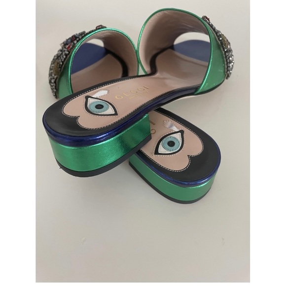 Gucci Silk Green mules - Picture 3 of 7
